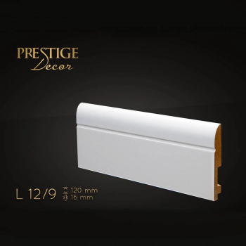 Listwa MDF Prestige Decor biała L12/9 120/16 mm lakierowana - WYPRZEDAŻ