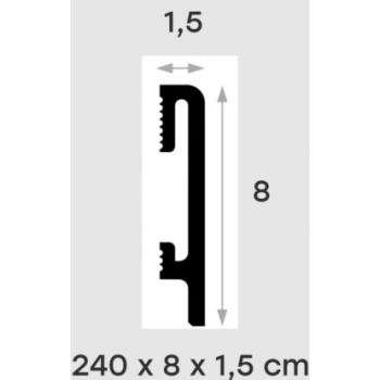 Czarna listwa z tworzywa DUROFIT PF080B